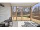 Relaxing screened porch featuring outdoor seating, perfect for enjoying the backyard views at 1401 Wrenn Rd, Durham, NC 27703