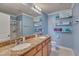 Bathroom with double sinks, granite countertops and walk-in shower at 211 Brier Crossings Loop, Durham, NC 27703