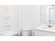 Bathroom with a tub, toilet, and a single sink vanity at 26 Twin Birch Dr, Angier, NC 27501