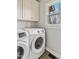 Laundry room with a modern Samsung washer and dryer at 309 Neuse Ridge Dr, Clayton, NC 27527