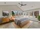 Bright and airy main bedroom features a vaulted ceiling, and many windows for natural light at 309 Neuse Ridge Dr, Clayton, NC 27527