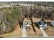 Aerial view of home, backyard and neighboring homes in residential community at 3916 Bostwyck Dr, Fuquay Varina, NC 27526