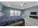 Large main bedroom with en-suite bathroom, plush carpet and big windows for lots of natural light at 3916 Bostwyck Dr, Fuquay Varina, NC 27526
