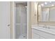 Bathroom featuring walk-in shower, and vanity at 400 Tharps Ln, Raleigh, NC 27614
