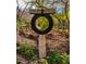 Beautiful yard sculpture with a stacked stone element at 402 Westwood Dr, Chapel Hill, NC 27516