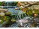 Close-up of backyard waterfall featuring rocks and moss at 402 Westwood Dr, Chapel Hill, NC 27516