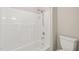 Clean white shower and toilet at 42 Renwick Ct, Raleigh, NC 27615