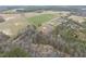 Scenic aerial view of a home nestled amid lush greenery and fields, offering tranquility and a connection with nature at 582 Ebenezer Church Rd, Coats, NC 27521