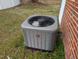 A gray Rheem HVAC unit installed at the rear of the house at 1032 Holly Pointe Dr, Wendell, NC 27591