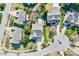 Residential home aerial shot showcasing the location within a quiet neighborhood at 105 Presley Snow Ct, Holly Springs, NC 27540