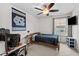 Cozy bedroom with bed, ceiling fan, and natural light, creating a relaxing retreat at 190 Hickory Run Ln, Franklinton, NC 27525