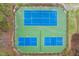 A bird's eye view of well maintained tennis and pickle ball courts at 200 Parkbranch Ln, Cary, NC 27519