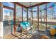 Relaxing screened porch with wooden floors, comfortable seating, and colorful decor, perfect for enjoying the outdoors at 2152 Haig Point Way, Raleigh, NC 27604