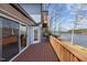 Expansive deck overlooking the lake, ideal for outdoor entertaining and relaxing at 220 Choctaw Dr, Louisburg, NC 27549