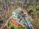 Aerial view of the house featuring a spacious front porch, deck, and landscaped garden at 2431 Winburn Ave, Durham, NC 27704
