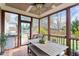 Relaxing screened patio with outdoor dining area and grill overlooking a green backyard at 4014 Peeler Ct, Rolesville, NC 27571