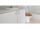 Bathroom with white vanity and toilet adjacent to a bathtub and shower at 432 Fowlkes St, Wendell, NC 27591