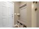 Mudroom boasts storage bench, coat hooks, storage bins, and easy access to the outdoors at 4913 Sunset Stream Dr, Fuquay Varina, NC 27526
