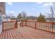 Wooden back deck perfect for entertaining or relaxing outdoors in a quiet neighborhood at 516 Craven Road, Durham, NC 27704