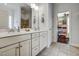 Bright Primary bathroom featuring double sinks, white cabinets and lots of storage at 1056 Lukestone Dr, Fuquay Varina, NC 27526