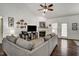 Cozy living room featuring a fireplace and a comfortable couch at 1056 Lukestone Dr, Fuquay Varina, NC 27526