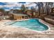 Community pool with a seating area at 1110 Schaub Dr # B, Raleigh, NC 27606