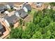 An aerial view shows new construction homes nestled among mature trees at 116 Pisgah St, Sanford, NC 27330