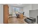 Dedicated home office area with built-in desk, natural light, and hardwood floors at 130 Hardy Rd, Wendell, NC 27591
