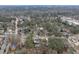 Beautiful aerial view of a neighborhood, with a modern home with pool nestled among the trees at 1323 Ridge Rd, Raleigh, NC 27607