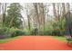 Sport court and trampoline in wooded backyard at 1323 Ridge Rd, Raleigh, NC 27607