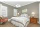 Comfortable bedroom with hardwood floors, natural light, and stylish decor at 1327 Gloriosa St, Apex, NC 27523