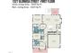 First floor floor plan of 1327 Gloriosa Street showcasing layout and dimensions at 1327 Gloriosa St, Apex, NC 27523