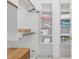 Bright walk-in closet with built-in shelving, providing ample storage space and organization at 1709 Shamrock Ln, Rocky Mount, NC 27804