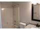 Clean bathroom with shower-tub combo and granite vanity at 3109 Benton Cir, Raleigh, NC 27615