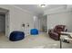 Finished basement area with neutral walls, plush carpet, and recreational furniture at 3741 Manly Farm Rd, Wake Forest, NC 27587