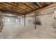 Spacious unfinished basement with concrete floors and exposed ceiling at 405 Lookout Pt, Rougemont, NC 27572
