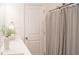 Bathroom featuring a walk-in shower and a single sink vanity at 5006 Tura St, Raleigh, NC 27610