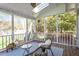 Cozy screened porch with comfortable seating, offering a relaxing outdoor living space at 8617 Canoe Ct, Raleigh, NC 27615