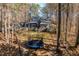 Aerial view of house and property showing back of house, gazebo, trampoline and outbuildings at 1617 Jenkins Rd, Wake Forest, NC 27587