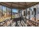 View from gazebo showing house, windows, deck, and backyard at 1617 Jenkins Rd, Wake Forest, NC 27587