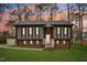 Charming two-story home with gray siding, brick foundation, and a well-manicured lawn at 1911 Stadium Dr, Durham, NC 27705