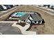 A beautiful aerial view of the neighborhood pool at 1912 Harrell Cove Ct # 171 Gunnison Cr, Fuquay Varina, NC 27526
