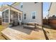 A beautiful wooden deck features an outdoor kitchen and screened porch with seating and grilling area at 2404 Glade Mill Ct, Fuquay Varina, NC 27526