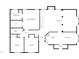 Floor plan featuring the layout of the first floor, including the kitchen, living room, and bedrooms at 6624 Professor St, Raleigh, NC 27616