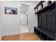 Well-appointed mudroom with custom storage solutions and stylish decor at 6816 Rainwater Rd, Raleigh, NC 27615