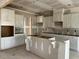 Spacious kitchen featuring white cabinets, an island and unfinished appliances at 896 Olive Branch Dr, Smithfield, NC 27577