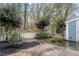 Backyard featuring a concrete patio and mulch bed at 1016 N Bend Dr, Raleigh, NC 27609