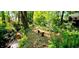 Serene wooded area with a bench by the stream, perfect for relaxation at 105 Mystic Quartz Ln, Holly Springs, NC 27540
