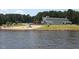 View of the lakefront beach with views of the clubhouse behind at 106 Nashua Cv, Louisburg, NC 27549