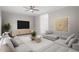 Spacious living room with large sectional sofa and modern decor at 125 Vance Wrenn Rd, Roxboro, NC 27573